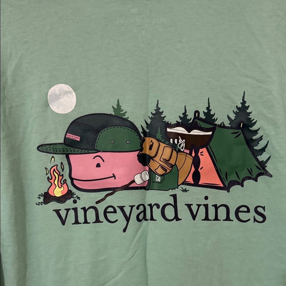 Vineyard Vines Mint Green Camping Graphic Tee - Picture 2 of 5